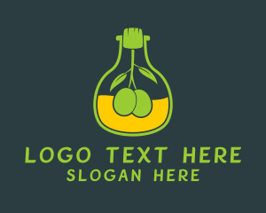 Massage - Olive Oil Jar logo design