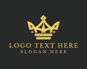 Pageant - Elegant Gold Crown logo design