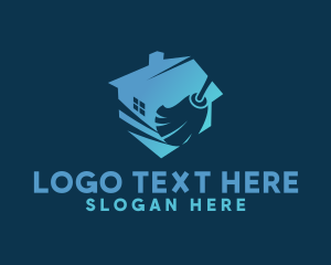 Cleaning - Mop Cleaner House logo design