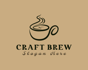 Brewed - Cafe Coffee Cup logo design