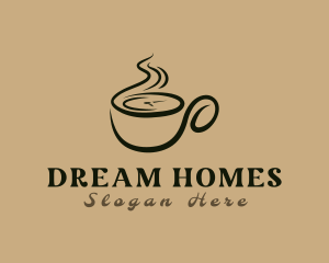 Brewed - Cafe Coffee Cup logo design