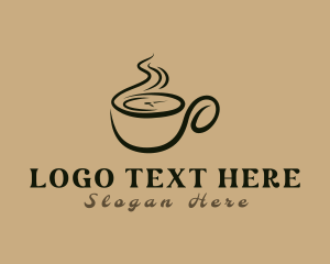 Time - Cafe Coffee Cup logo design