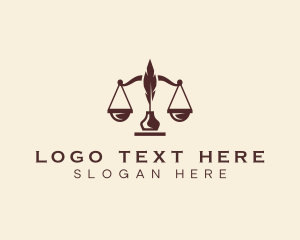Notary - Quill Ink Scale Law Firm logo design