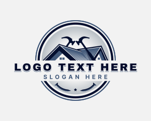 Nail - Hammer Construction Roofing logo design