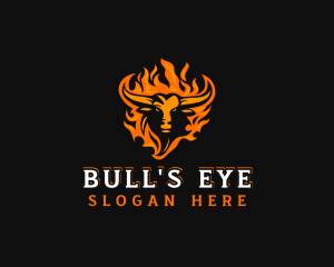 Blazing Fire Bull logo design