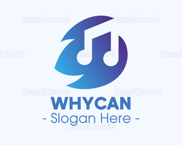 Blue Musical Note Logo