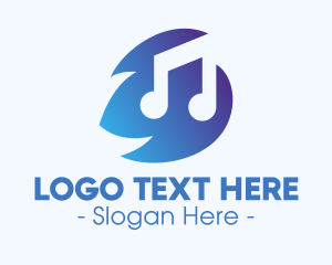 Half Note - Blue Musical Note logo design
