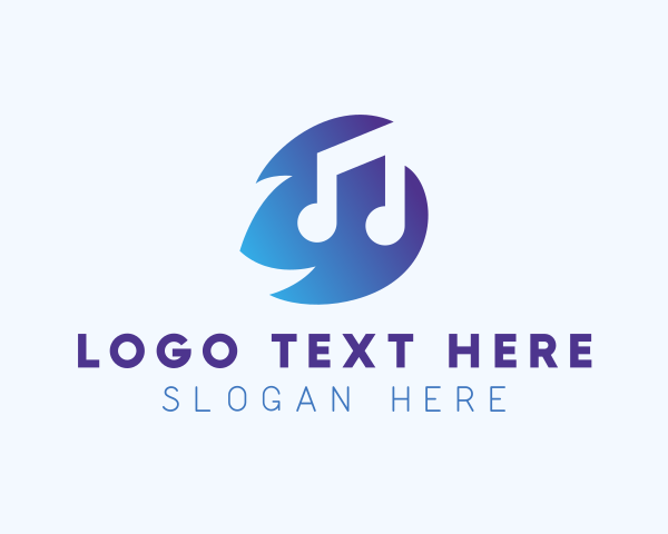 Music School - Blue Musical Note logo design