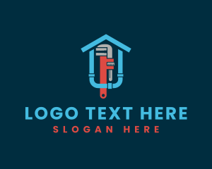 Drainage - Home Pipe Wrench Plumbing logo design