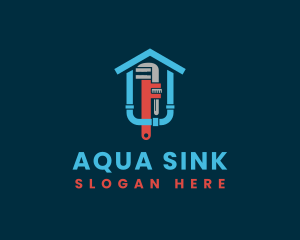 Sink - Home Pipe Wrench Plumbing logo design