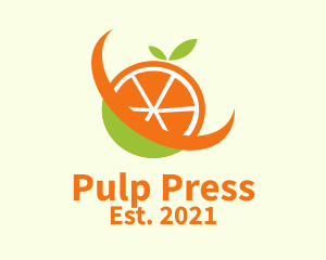 Pulp - Fresh Orange Fruit logo design