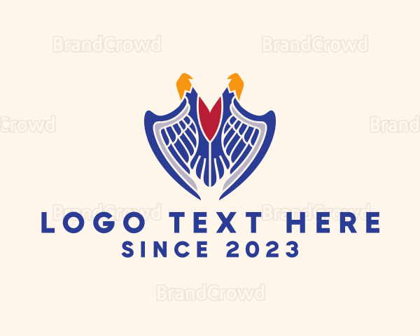 Bird Wings Shield Logo