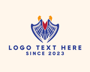 Zoology - Bird Wings Shield logo design