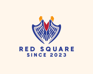 Russian - Bird Wings Shield logo design