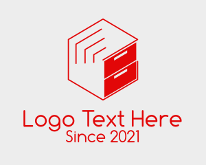 Cube - Red File Cabinet logo design
