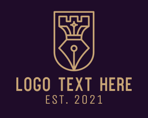 Review Center - Turret Pen Shield logo design