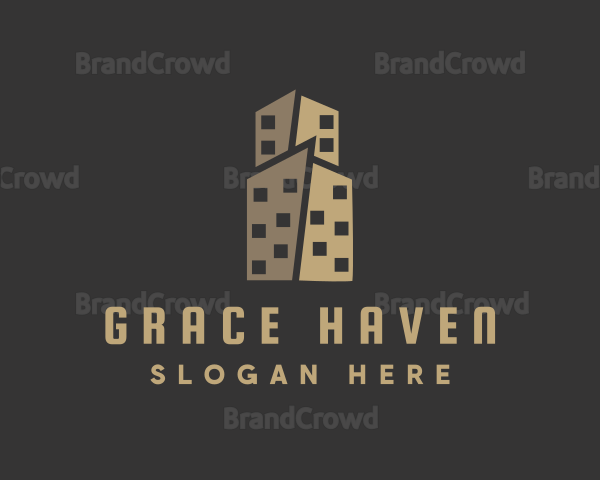 Apartment Building Property Logo