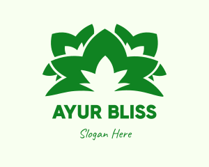 Ayurveda - Green Leaves Bush logo design