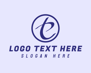 Company - Handwritten Violet Letter T logo design