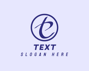 Handwritten Violet Letter T  logo design