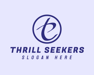 Handwritten Violet Letter T  logo design