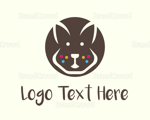 Brown Pet Rabbit Logo