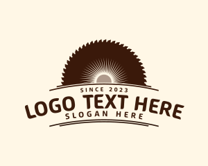 Wood - Miter Curve Saw logo design