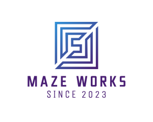 Maze - Square Maze Letter S logo design