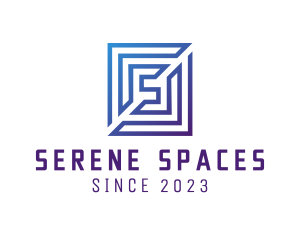 Square Maze Letter S logo design