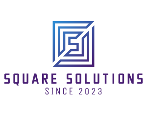 Square - Square Maze Letter S logo design