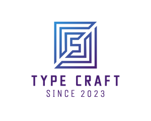 Typography - Square Maze Letter S logo design
