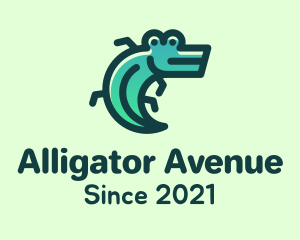 Alligator - Green Leaf Alligator logo design