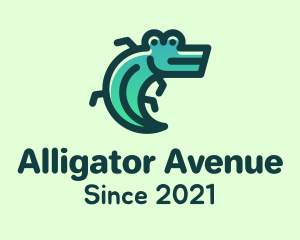 Green Leaf Alligator logo design