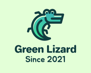 Green Leaf Alligator logo design