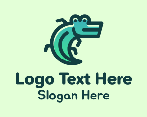 Green Leaf Alligator Logo