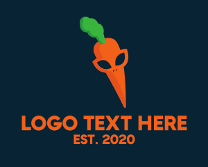 Alien - Vegetable Carrot Alien logo design