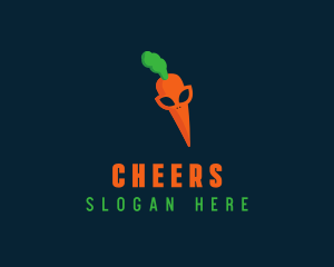 Vegetable Carrot Alien Logo