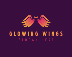 Angelic Halo Wings logo design