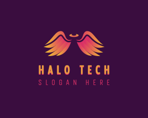 Angelic Halo Wings logo design