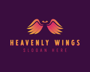 Angelic Halo Wings logo design