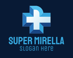 Blue Medical Cross logo design