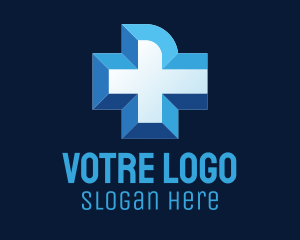 Clinic - Blue Medical Cross logo design