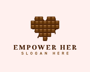 Sweet Chocolate Heart logo design