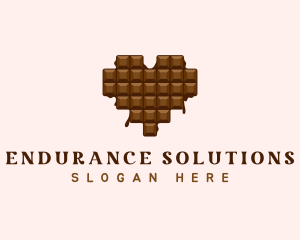 Sweet Chocolate Heart logo design