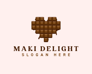 Sweet Chocolate Heart logo design