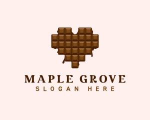 Sweet Chocolate Heart logo design