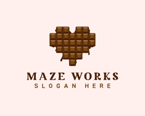 Sweet Chocolate Heart logo design