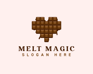 Melt - Sweet Chocolate Heart logo design