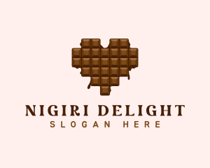 Sweet Chocolate Heart logo design