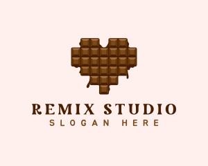 Sweet Chocolate Heart logo design